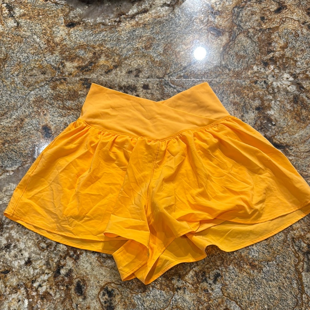 Aerie Orange Skorts with Flared Design